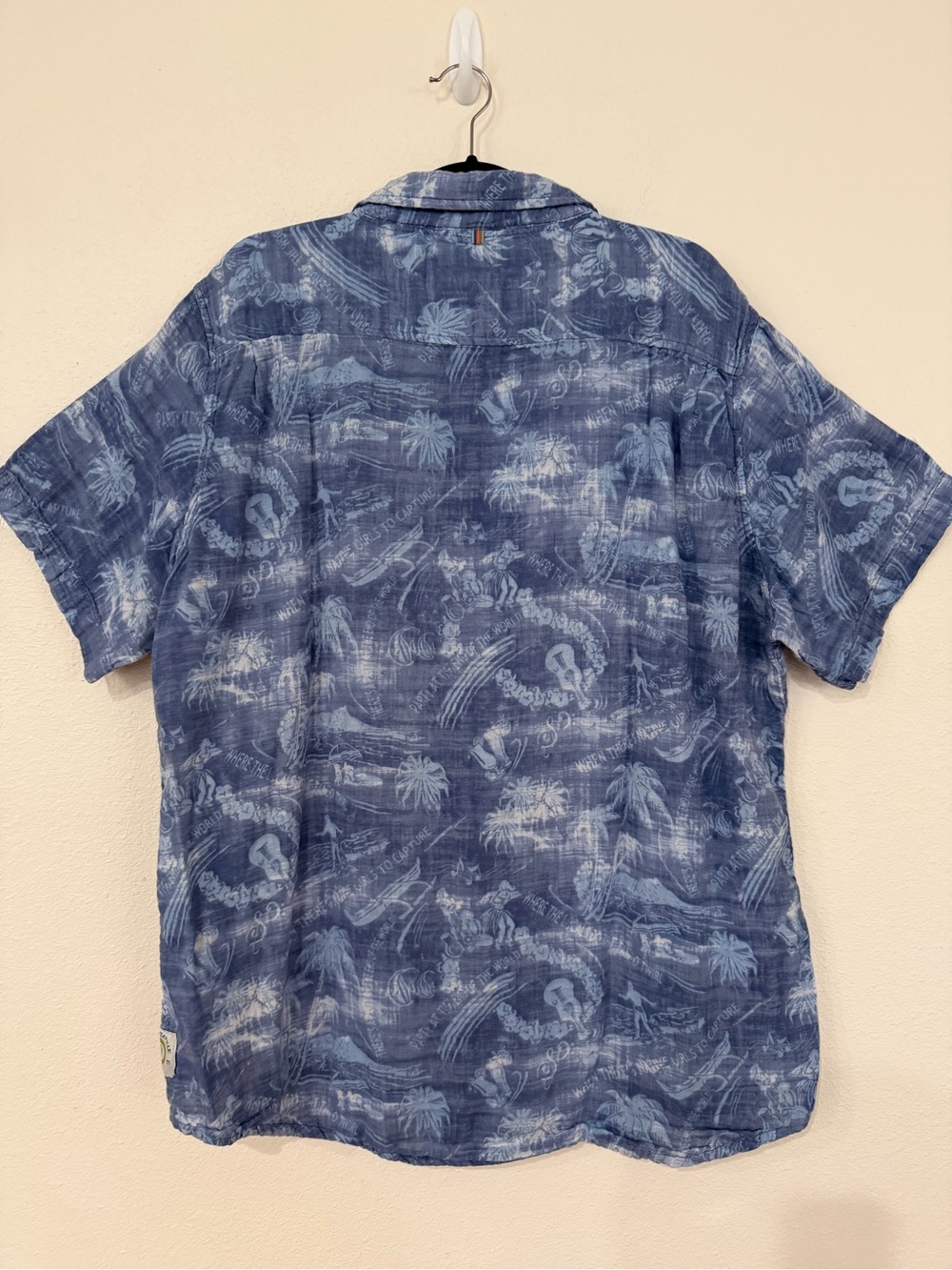 Margaritaville Men Blue Tropical Print Short-Sleeve Button-Up Shirt XXL/TTG T020 - Picture 5 of 7